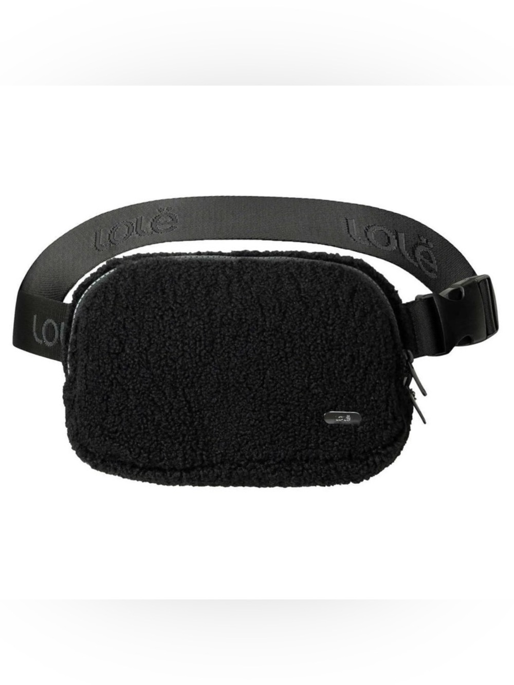 LOLË Sherpa Fleece Adjustable Belt Bag Unisex Black One Size